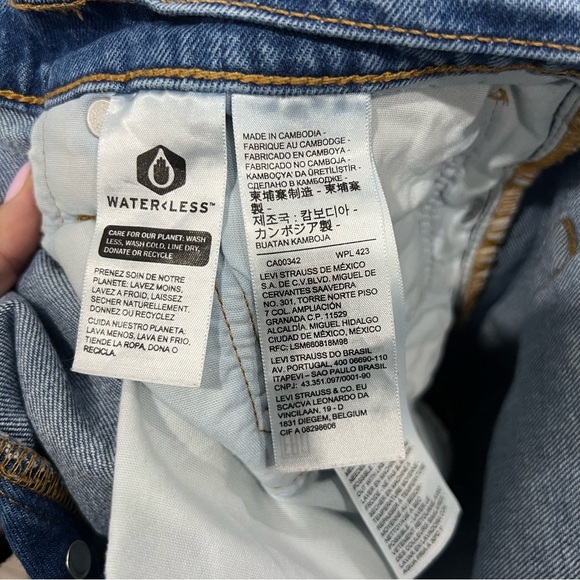 Levis 501S Skinny Classic Blue Women's Jeans W32 L28 BUtton Fly - Picture 4 of 10